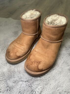 UGG Chestnut Suede Shearling-Lined Ankle Boots